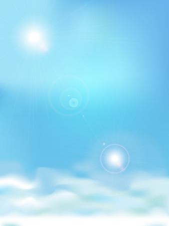 Clouds blue sky and sun light backgroundのイラスト素材