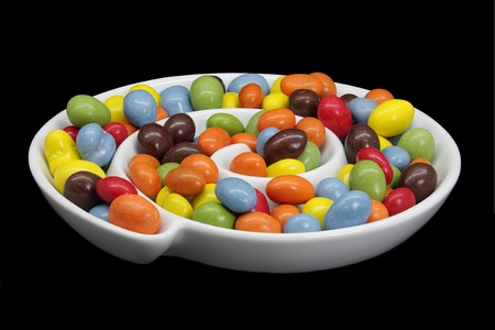 coated peanuts and chocolate candy in different colorsの写真素材