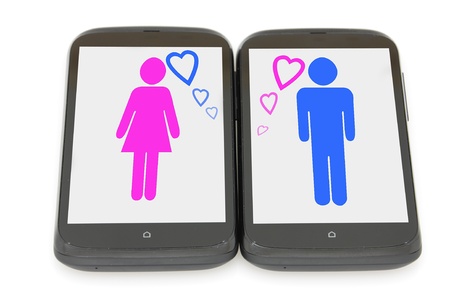 Representation of love through the new mobile technologies and social networksの写真素材