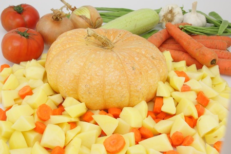 Ingredients to prepare different salads mediterrenea based on dietの写真素材