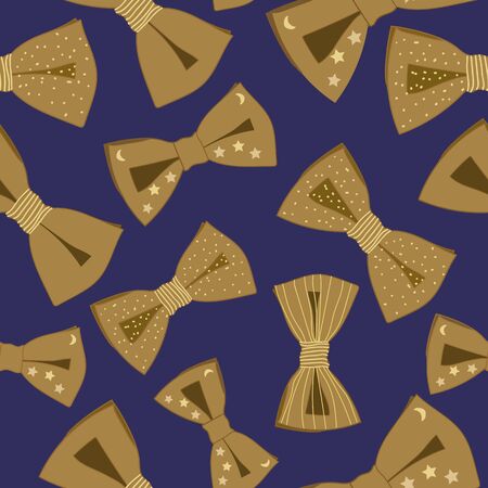 gold bow ties seamless patternのイラスト素材