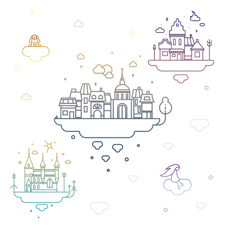 Many icons for business, black contourのイラスト素材