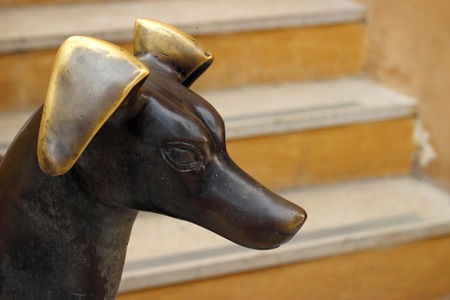 statue dog gardenの写真素材