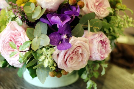 colorful flowers bouquet. roses. tulips. birthday,Mothers day, valentines day, greetings, congratulations.の写真素材