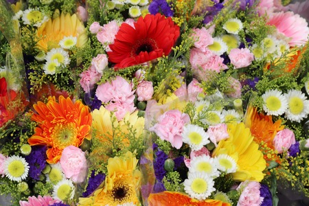 Fresh colorful flower market.の写真素材