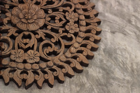 Teak wood craving,Thai styleの写真素材