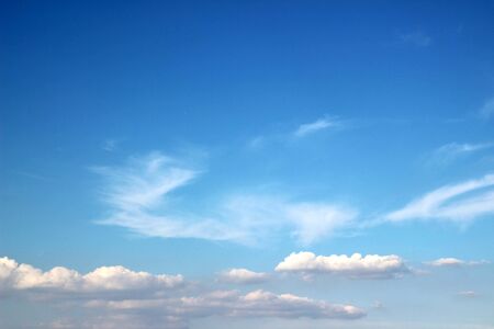 blue sky background with tiny cloudsの写真素材