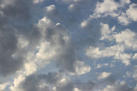 blue sky background with tiny cloudsの写真素材