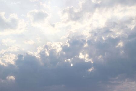 blue sky background with tiny cloudsの写真素材