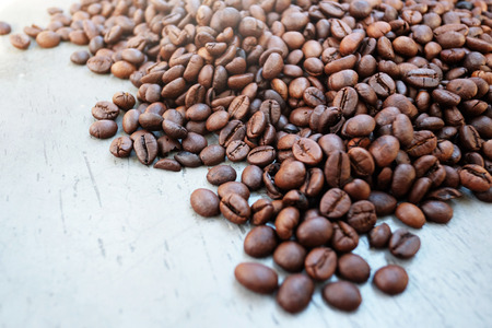 Coffee on grunge wooden backgroundの写真素材