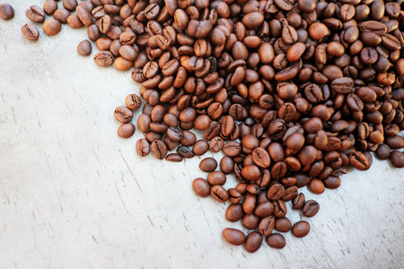 Coffee on grunge wooden backgroundの写真素材