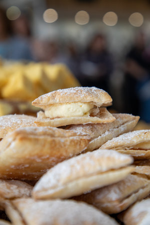 Biscuits on a market stall in the city of Barcelona, Spainの写真素材