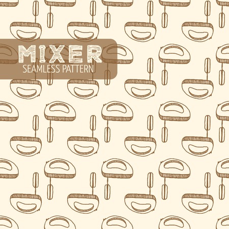 Mixer seamless pattern. Vintage style, hand drawn pen and ink. Vector seamless pattern. Retro design element for electronics store packagingのイラスト素材