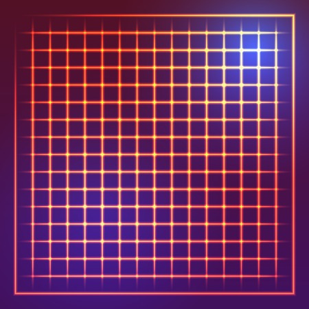 Square grid with light effect. Vector backgroundのイラスト素材