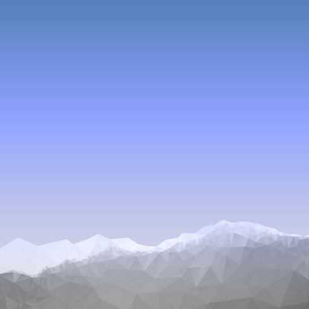 Geometric polygonal mountain landscape. Vector background of polygonal low poly mountain view. Highlands landscape, vector background for flyer, advertising, banner, ads, posterのイラスト素材