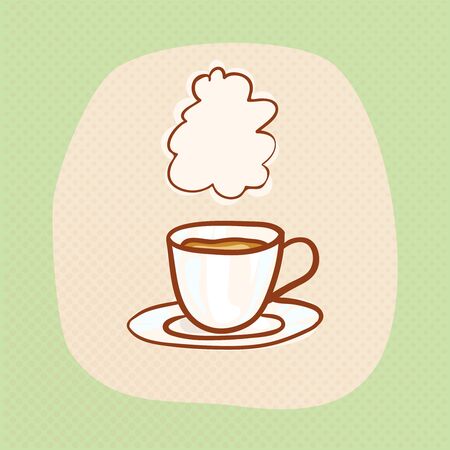 Coffee sketchy vector clipart. Vector design element for invitation or greeting card. Sketch for flyer, banner, ad, package, poster. Hand drawn cup of hot Coffee iconのイラスト素材
