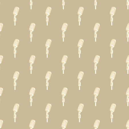 Seamless pattern, vintage style. Abstract background with sketchy microphone. Vector pattern for wrapping, textile, carpet, paper, t-shirt or other printing productsのイラスト素材