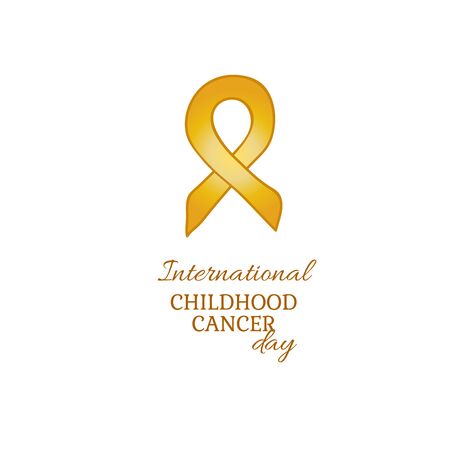 International Childhood Cancer Day, vector design element. Golden ribbon is a symbol of childhood cancerのイラスト素材