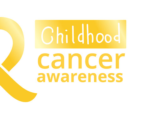 International Childhood Cancer Day, vector design element. Golden ribbon is a symbol of childhood cancerのイラスト素材