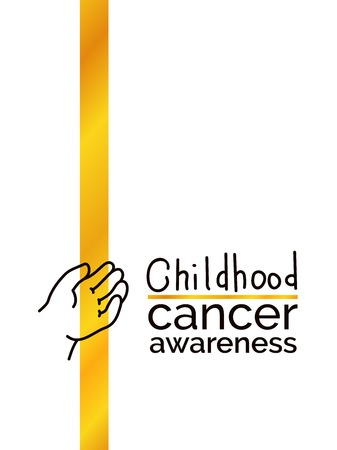 International Childhood Cancer Day, vector design element. Golden ribbon is a symbol of childhood cancerのイラスト素材