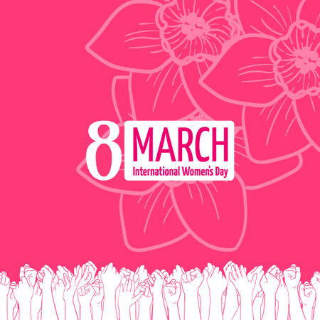 March 8 card or banner template. Historically, International Womens Day is the day of women s rights and emancipationのイラスト素材