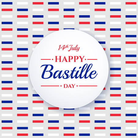 Happy Bastille day, 14th July. French national holiday, vector design element suitable for banner or poster.のイラスト素材
