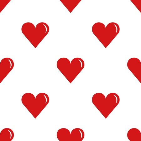 Heart shapes, a symbol of love and romance. seamless pattern. Red color, isolated on white.の写真素材