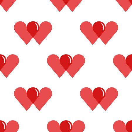 World Blood Donor Day, tileable background. Two overlapping hearts forming a drop of blood symbolize blood donation and charity. seamless pattern.の写真素材