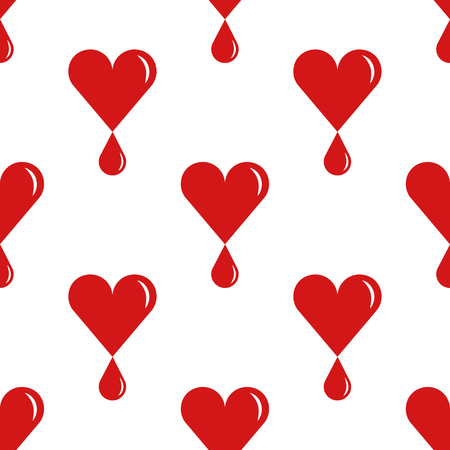 World Blood Donor Day, tileable background. Heart with a drop of blood, symbolizes donation and charity. seamless pattern.の写真素材