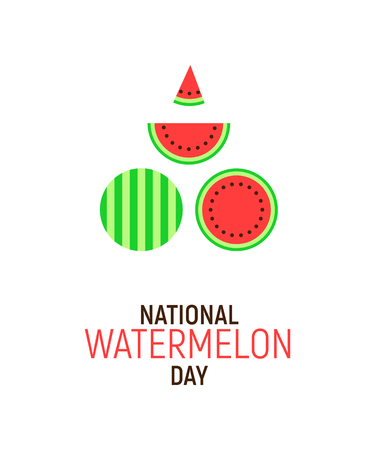 National Watermelon Day 2017 in United States of America, August 3, greeting card or ads templateの写真素材