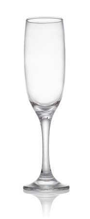 single empty wine glass isolated on white backgroundの写真素材