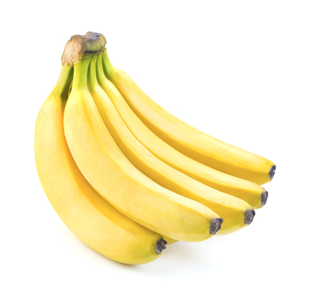 single bunch of ripe yellow banana fruitsの写真素材