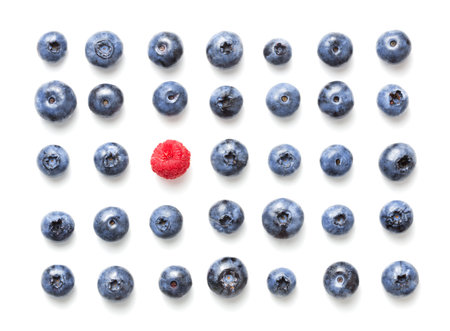 fresh ripe blueberry fruit isolated on white background