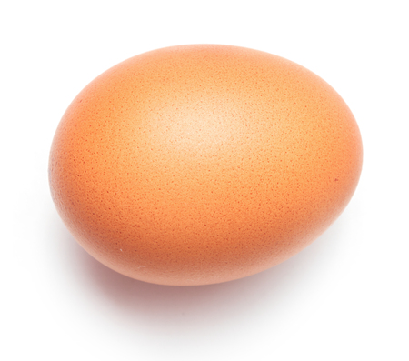 single chicken egg isolated on white backgroundの写真素材
