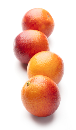 blood orange fruits isolated on white backgroundの写真素材