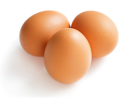 set of chicken egg isolated on white backgroundの写真素材