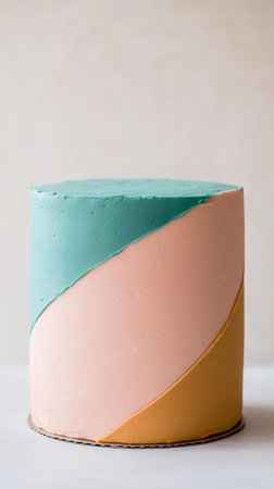 Pastel swirl cake, baking, studio, minimalist background, food blog. AI Generatedの素材