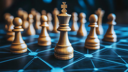 Chess King Strategy Network Leadership. AI Generatedの素材