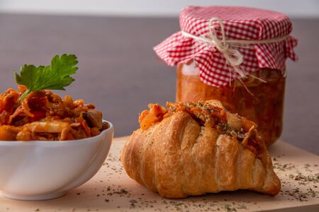 Bread with delicious natural pickledの写真素材