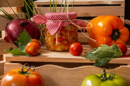Natural pickled made of fresh vegetablesの写真素材