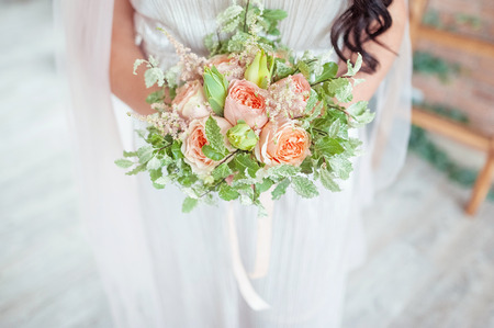 Summer wedding, tenderness, bride, flowers, perfume, fragrance, rose, accessories, wedding details, bouquetの写真素材