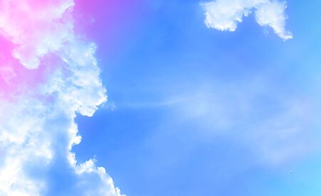 Clouds and sky with pastel colors Sweet color with beautiful natureの写真素材