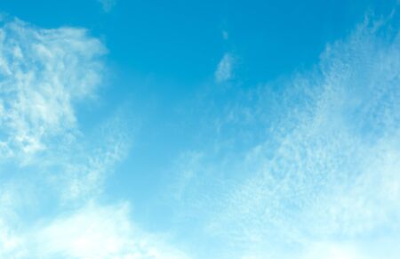 blue sky with beautiful natural white cloudsの写真素材