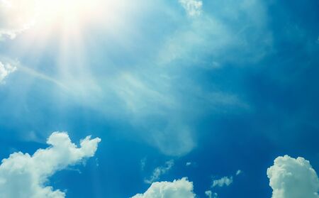 blue sky with beautiful natural white cloudsの写真素材