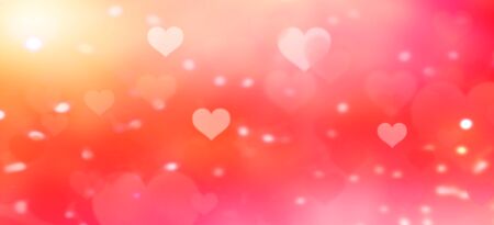 Abstract pastel background with heart glittering light bokeh concept for valentines day Love day Banners for websites Computer screen And beautiful designの写真素材
