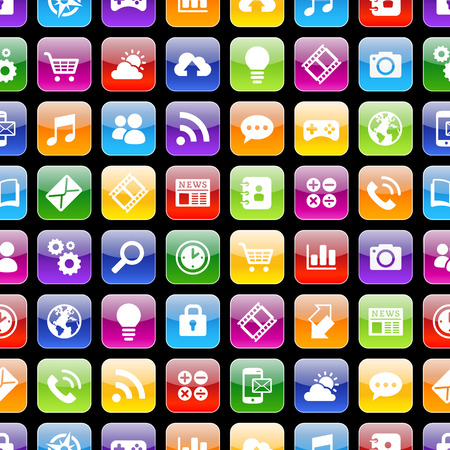 A colorful texture with reflection composed by several Technology related concepts.のイラスト素材