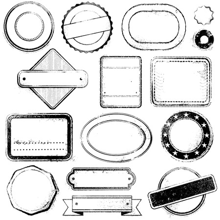 A high detail set of generic and empty stamps suitable for graphic designs for Travel, mail, promotional offers and moreのイラスト素材
