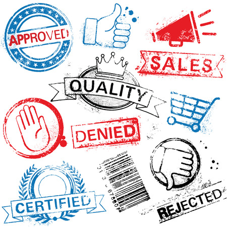 A comprehensive set of Design stamps, suitable for paper or web publishing.のイラスト素材