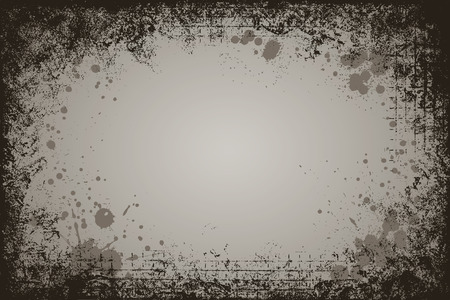 A high detail, dark looking, horizontal rectangle shaped grunge frame.のイラスト素材