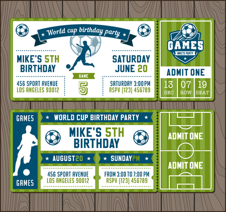 Two illustrations for Soccer Themed Party invites.のイラスト素材